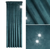 Zasłona Welurowa Welur Velvet na Taśmie 140x270 Niebieska do Salonu Petrol