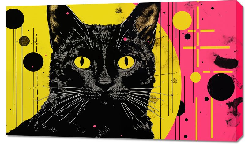 Obraz 100x60cm Neonowy Kocur zdjęcie 1