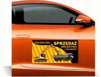 Magnes na samochód reklama magnetyczna 60x30 cm sprzedaż kruszywa transport