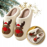 KAPCIE PANTOFLE świąteczne renifery miękkie stylowe WYGODNE lekkie