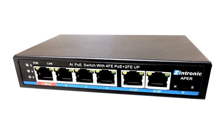 Switch POE 4xPOE 2xUplink 65W HI-POE APER zdjęcie 9