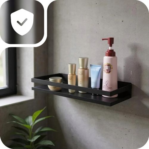 PÓŁKA ŁAZIENKOWA NA KOSMETYKI KUCHENNA CZARNA NA ŚCIANĘ XL 30cm LOFT na Arena.pl