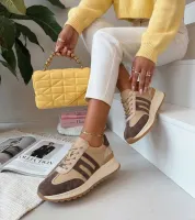 Brązowe Skórzane Sneakersy Na Platformie Filippo 36