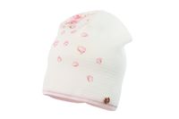 Jamiks REBA czapka kwiat dla dziewczynki ecru 50-52