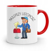 Kubek Czerwony Prezent Dla Listonosza Najlepszy Z Nadrukiem Ze Zdjęciem