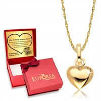 Złoty Łańcuszek 585 Pełne Serce Serduszko na Prezent na Święta Grawer