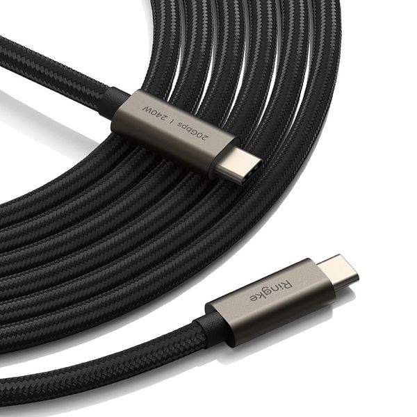 ringke usb 3.2 gen 2x2 type-c cable pd240w 100cm black zdjęcie 3