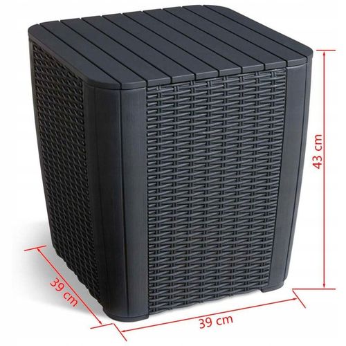 LUZON Stolik ogrodowy mały ze SCHOWKIEM SKRZYNIA NA BALKON Round wicker na Arena.pl