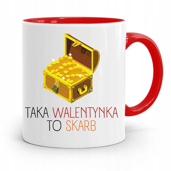 Kubek Czerwony Na Walentynki Taka To Skarb Prezent Z Nadrukiem Ze Zdjęciem zdjęcie 1