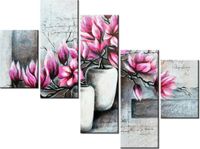 100 75CM OBRAZ 5 ELEM MAGNOLIE WAZONACH ŚCIENNY
