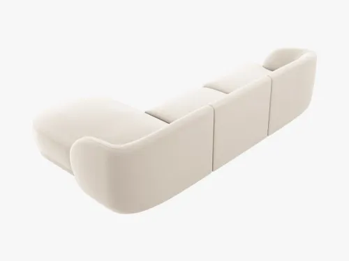 NAROŻNIK PRAWOSTRONNY SOFA NAROŻNA 255/156/70 BEŻ WELUR MILEY OD MICADONI na Arena.pl