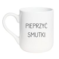 KUBEK "PIEPRZYĆ SMUTKI" Wzór - Elegant Biały 330 ml