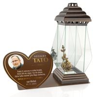 ZNICZ XXL z METALOWĄ PODSTAWKĄ + DEDYKACJA dla BABCI DZIADKA MAMY TATY