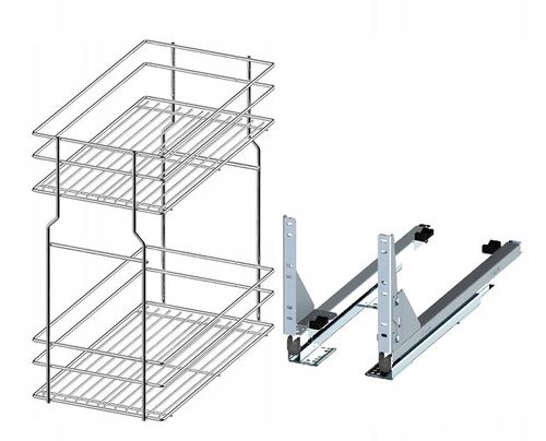 KOSZ CARGO MINI DOLNE PODBLATOWE 2 PÓŁKI 300 CICHY DOMYK WYSUW CHROM na Arena.pl