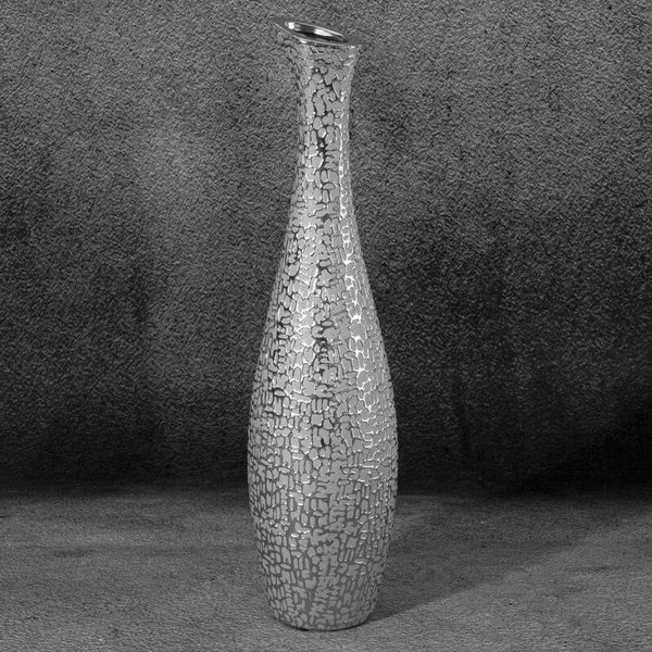 Wazon ceramiczny wysoki RISO 15X15X60 srebrny zdjęcie 2