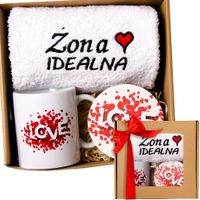 Prezent Komplet Zestaw Ręczników Walentynki Upominek Dla Par Żony Męża