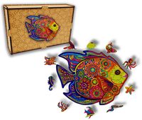 Puzzle Drewniane dla dzieci Ryba 2 Fish 2 w pudełku drewnianym