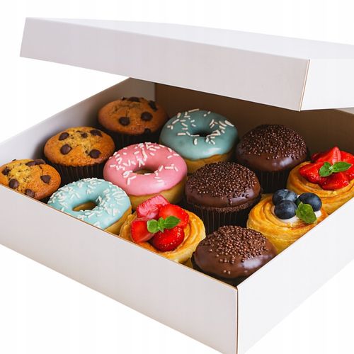 Pudełko na ciasto pączki donut karton na tort chrzest wesele 30x30x10 na Arena.pl