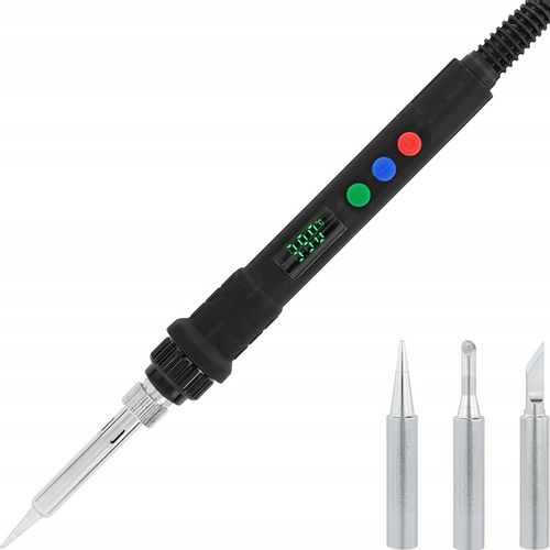 LUTOWNICA PRECYZYJNA KOLBOWA S801B 80W Z REGULACJĄ TEMPERATURY + 9 GROTÓW na Arena.pl