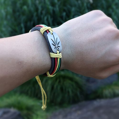 Bransoletka Maryśka Trawka Skóra Rzemień Rasta Man Blant Bob Marley Reggae na Arena.pl