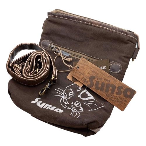 Torebka skóra ekologiczna brązowa Kot na Arena.pl