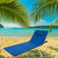 MATA PLAŻOWA Z OPARCIEM poduszka 2w1 SKŁADANY LEŻAK plażowy REGULACJA TORBA