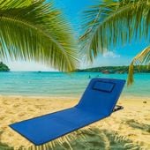 MATA PLAŻOWA Z OPARCIEM poduszka 2w1 SKŁADANY LEŻAK plażowy REGULACJA TORBA