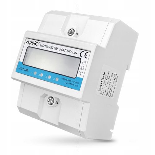 LICZNIK PRĄDU trójfazowy 3 fazy miernik energi na szynę DIN PRECYZYJNY 100A na Arena.pl