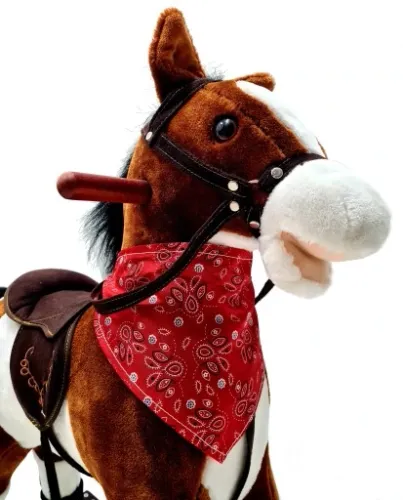 ŚPIEWAJĄCY KOŃ NA BIEGUNACH 74cm DUŻY BUJANY KONIK na Arena.pl