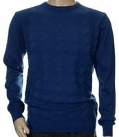 STROKERS klasyczny sweter męski ze wzorem tłoczonym L indygo