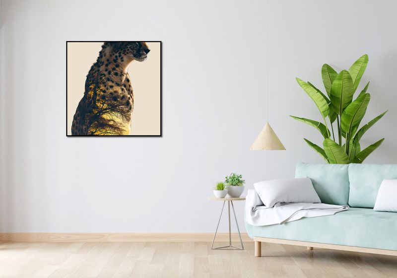 Plakat 80x80cm Gepard Duch Sawanny zdjęcie 4