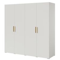 Szafa uchylna Napoli 4D 200 Biała (złoty uchwyt)