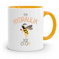 Kubek Żółty Prezent Dla Hydraulika Jest Osom Z Nadrukiem Ze Zdjęciem