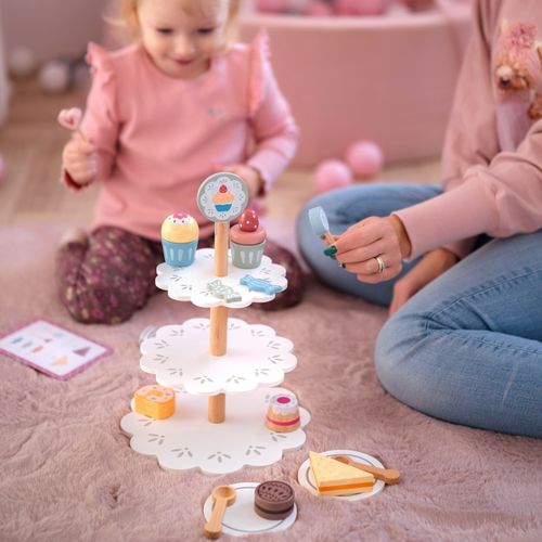 TOOKY TOY Patera Słodkości Drewniany Stojak Babeczki Ciasta na Arena.pl