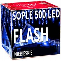 SOPLE FLASH 500 LED ZEWNĘTRZNE CHOINKOWE lampki NIEBIESKIE z Flashem