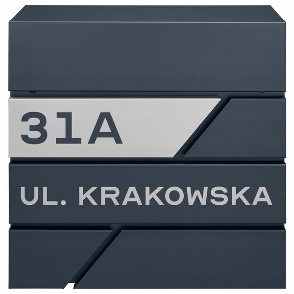 SKRZYNKA POCZTOWA NA LISTY POCZTĘ ANTRACYT NOWOCZESNA +WZÓR NAPIS Z ADRESEM zdjęcie 1