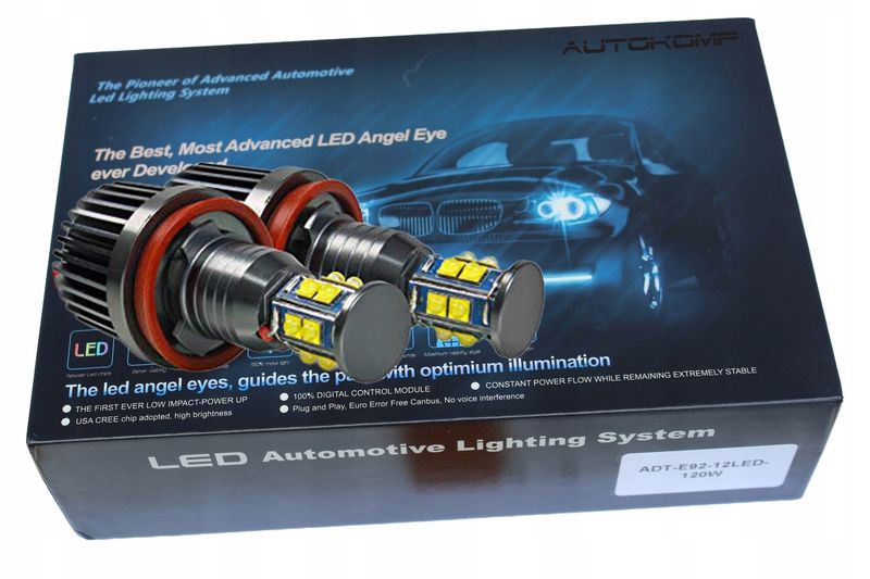 2SZT ŻARÓWKI BMW RINGI LED MARKER 160W do BMW E39 E53 E60 E61 E65 E87 6250K zdjęcie 1