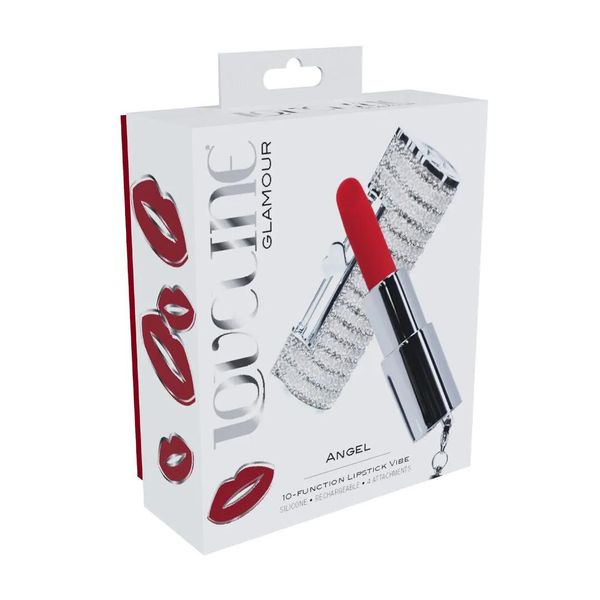 Angel - Lipstick Vibrator With 4 Attachments - Clear zdjęcie 2