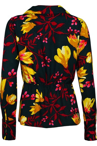Pieces Pcrinna Czarna Bluzka w Kwiaty - 36 / S zdjęcie 2