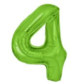 Balon foliowy cyfra 4 zielona, 100 cm