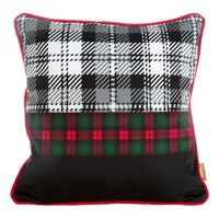 Poszewka świąteczna z welwetu w kratkę SANTA 45X45 czerwona+zielona