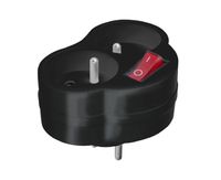 ROZGAŁĘŹNIK TRÓJNIK GNIAZDKA Z WŁĄCZNIKIEM 2 GNIAZDA Z UZIEMIENIEM CZARNY