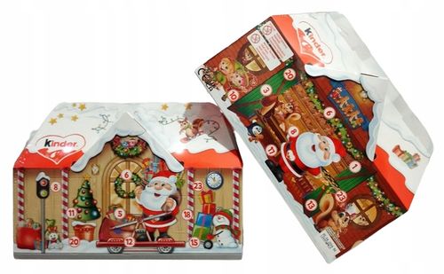 KINDER KALENDARZ ADWENTOWY DOMEK ZE SŁODYCZAMI CZEKOLADKI MIKOŁAJ cukierki na Arena.pl