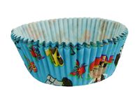 Papilotki do muffinek (foremki), 50x25 mm, Niebieskie z piratami, 60 szt.