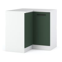 Szafka Kuchenna Stojąca Narożna Z Blatem 90cm Blande Biała Zieleń