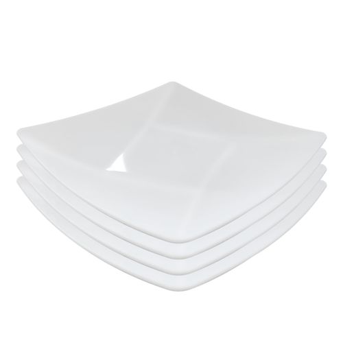 4x Talerz kwadratowy 20.5 cm plastikowy masywny gruby wielokrotnego użycia na Arena.pl