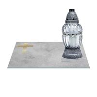 SZKLANA PODSTAWKA POD ZNICZE 40x30cm 570b Krzyż na tle betonu