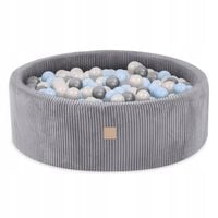 Suchy Basen z Kulkami 90x30 Basenik Piankowy Szary Sztruks 200 piłek MISIOO