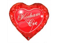 Balon foliowy serce, "Kocham Cię" wzorek, 45 cm (18 cali) [balon na hel]