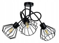 LAMPA SUFITOWA ŻYRANDOL WISZĄCA LOFT DIAMENT BRYLANT CZARNA PAJĄK DRUCIANA